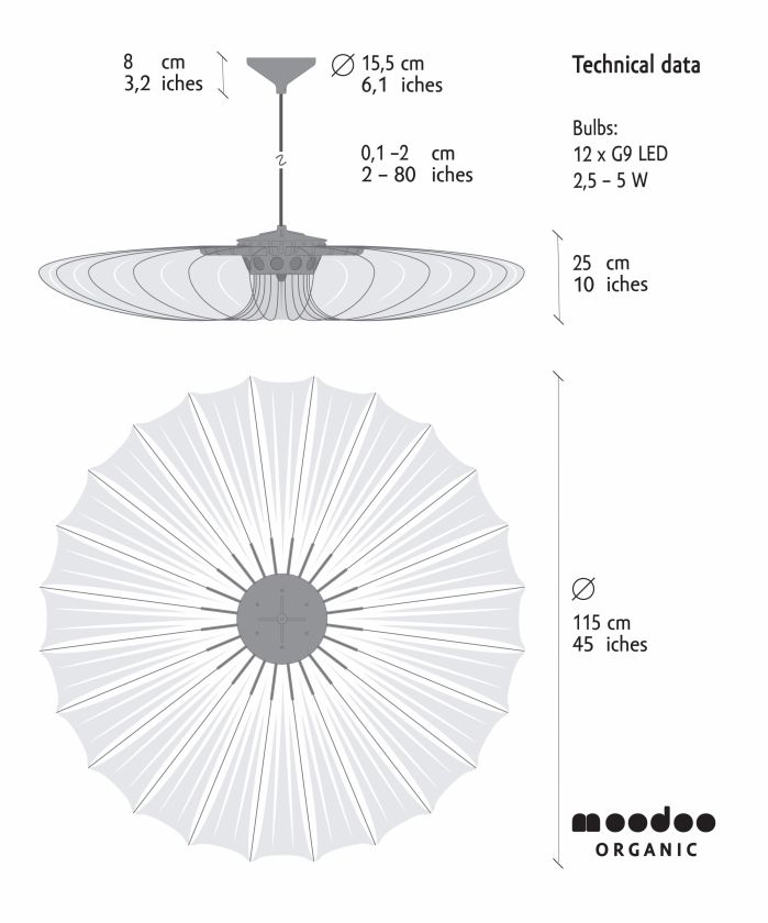 NOVINKA! Moodoo Organic - velká závěsná lampa